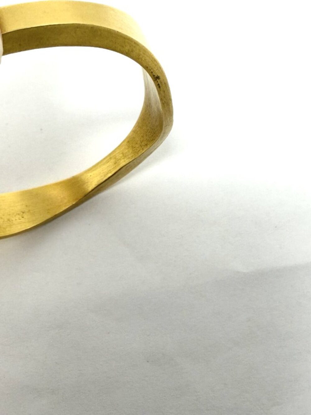Vintage Spiedel U.S.A. Bracelet sz 6 Gold Tone Brushed Brass Cuff Signed Modern - Picture 6 of 8